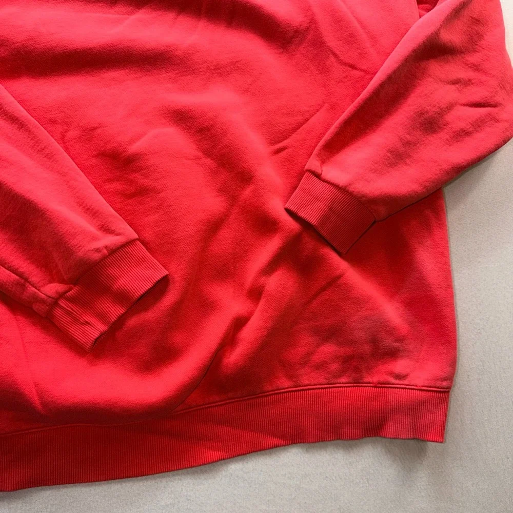 Reebok Hoodie Mens 2XL Red Excellent Logo Pullover Fleece Sweatshirt 16348.